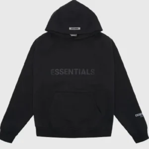 Fear of God Essentials Pullover Applique Logo Hoodie Black