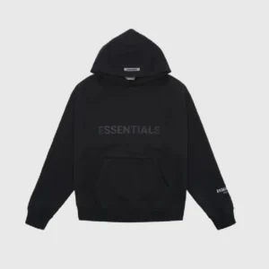 Fear of God Essentials Pullover Applique Logo Hoodie Black